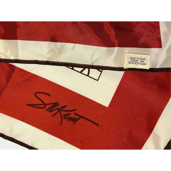 SM Kent Vintage 60s/70s Avon Presidents Club Western Branding Style Square Scarf - Picture 3 of 7